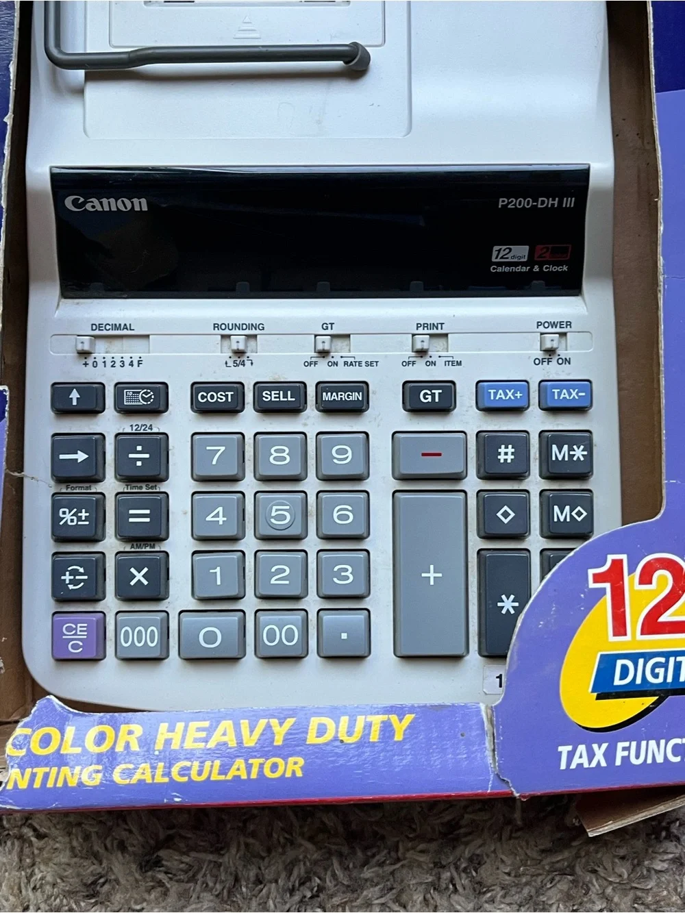 Canon P23-DH III Desktop Printing Calculator And Power Adaptor/Instructions/Box